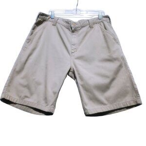 Carhartt Men's Chino Shorts Beige 100% Cotton Size 36 Casual Flat Front Shorts